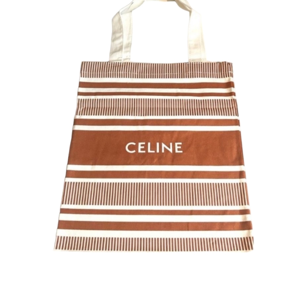 Celine Striped Canvas Tote Bag